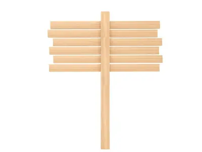 Wooden Signboard 3D model