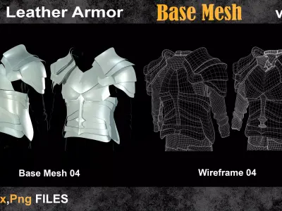 05 Leather Armor Base Mesh vol 24   Low-poly 3D model