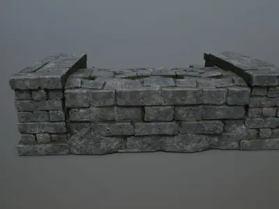 Ruin  Stairs Low-poly 3D model