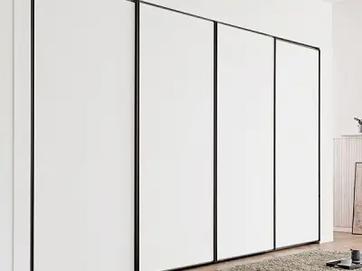 August sliding door PET material built-in cabinet 3D model