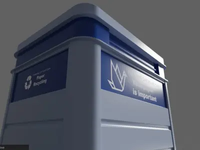 Paper recycling container 3D model