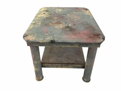Iron table workbench tool painted da1 Low-poly 3D model