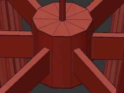 Trella modern chandelier with brass and clear glass rods 3D model