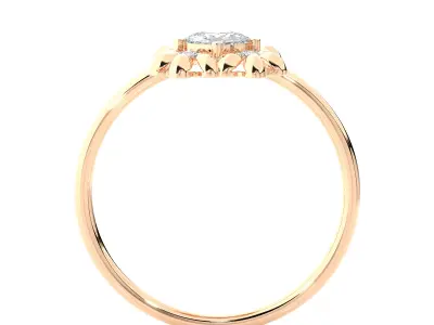Light Minimalist Diamond Ring 3D print model 7