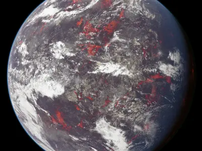 Planet Terakuul Volcanic 12K 3D model