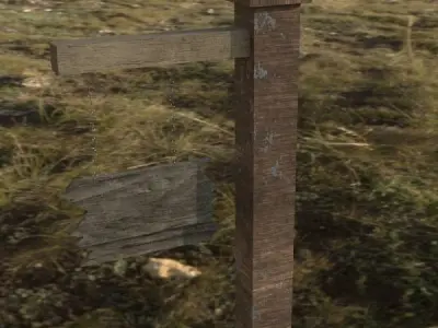 All in one package - 5 Old sign Models - Low Poly Low-poly 3D model