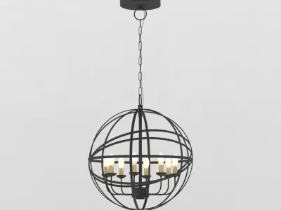 rustic chandelier Low-poly 3D model