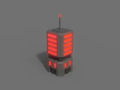 PBR Sci-Fi Building A22 Low-poly 3D model