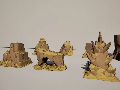 Low-Poly Rock And Stone Formation Collection Low-poly 3D model