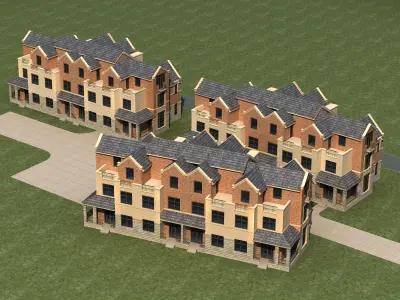 Architecture residential building 3D model
