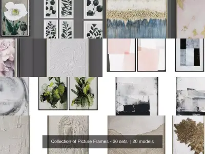Collection of Picture Frames - 20 sets  3D Model Pack shop