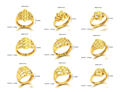 LIGHT WEIGHT RINGS LOT 3D MODEL 3D print model