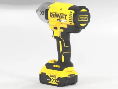 DEWALT DCF899P2 18 V 5 Ah Cordless Impact Wrench Low-poly 3D model