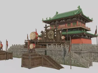 Asian Ancient Architecture Competition Field 3D model