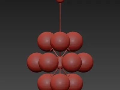 Globo Clear Five Light Chandelier 3D model