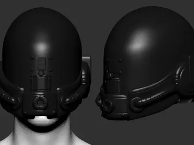 helmet high poly sculpt 3d printable 3D model 4