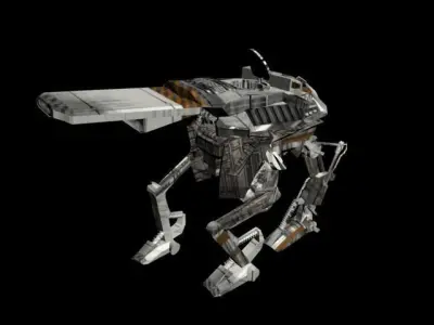sci-fi Planet Robot Tank D-575 Low-poly 3D model
