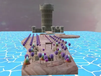 Environment for game Low-poly 3D model