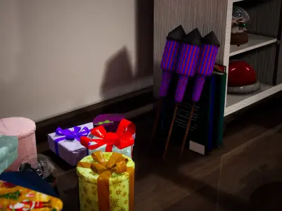 Christmas Package 120 Assets Low-poly 3D model