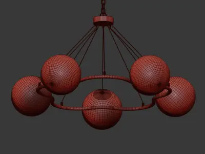 Surface To Air 5 Light Chandelier 3D model