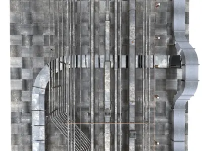 Pipes industrial ceiling 3D model