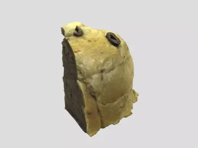 Olive bread slice 3D model