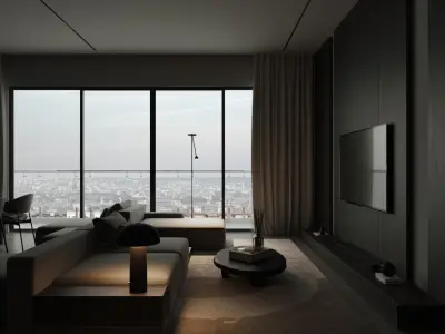 Dark interior scene 3D model purchase