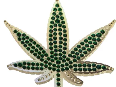 Marijuana Weed Pendant 420 3D print model