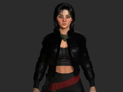 AAA 3D REALISTIC CHARACTER - BEAUTIFUL WOMAN GUN SHOOTER Low-poly 3D model