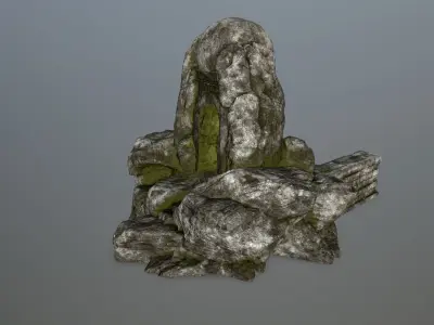 skull cave Low-poly 3D model