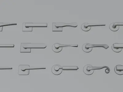 Door Handles Collection 3D models Free 3D model