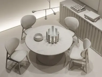 Italian Dining Room 091 3D model