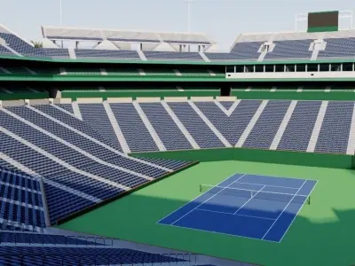 Indian Wells Tennis Garden - Stadium 1 Low-poly 3D model