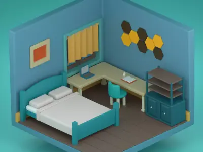 sweet bedroom design Free 3D model