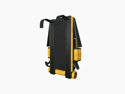 SciFi Backpack F02 Yellow - Fashion Character Design Low-poly 3D model