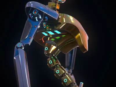 Character robot Low-poly 3D model