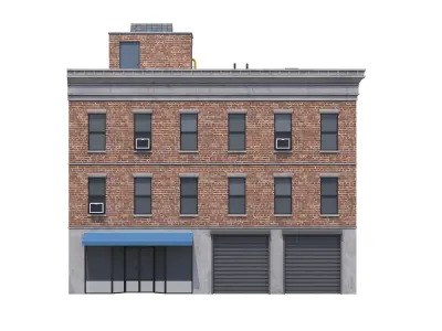 Apartment Building 4 Low-poly 3D model