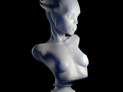 Asari Bust Mass Effect 3D print model