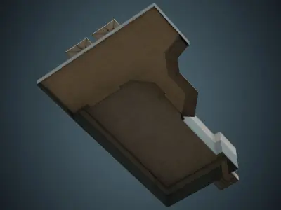 Restaurant 1B Low-poly 3D model