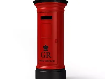 Uk Red Post Box 3D model