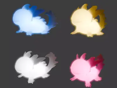 Indirect lighting of Axolotl 3D model