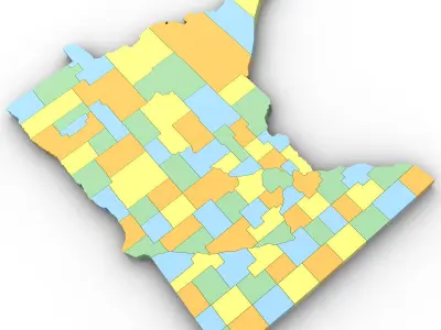 Minnesota Political Map 3D model