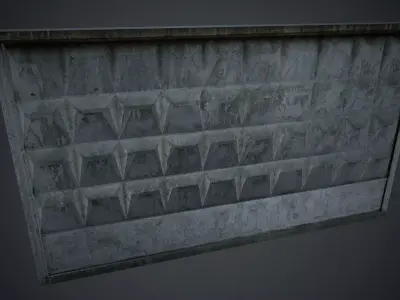 Concrete Soviet Wall Low-poly 3D model