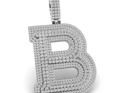 Alphabet Latter B Diamond Pendent 3D print model