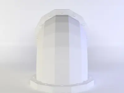 White pipe curve Low-poly 3D model