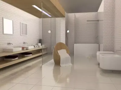 Bathroom Scene 01 Low-poly 3D model