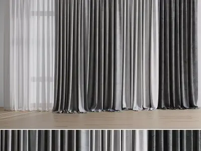 curtains 01 Low-poly 3D model