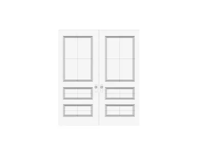 Wooden Double Door Free 3D model