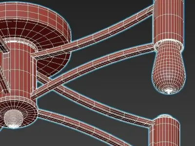 Favourite-Tropfen-1523-5U five light ceiling fixture 3D model