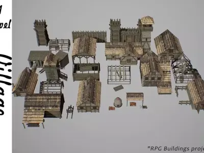 Village L1 Low-poly 3D model